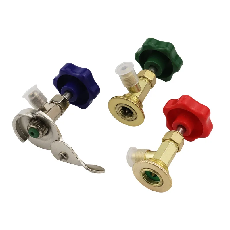 Car Air Conditioning Refrigerant Bottle Opener Valve Type Fluorine Additive Release Device Repair Tool for HVAC