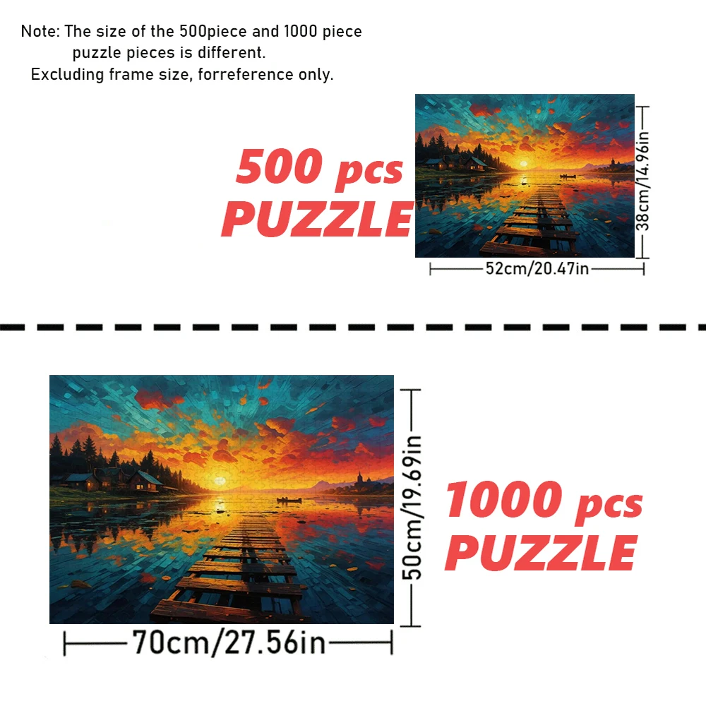 A 500/1000pcs Adult Puzzle Game, High Quality, a Fun Family Game for Stress Relief, Perfect for Birthdays, Christmas, Halloween view 2
