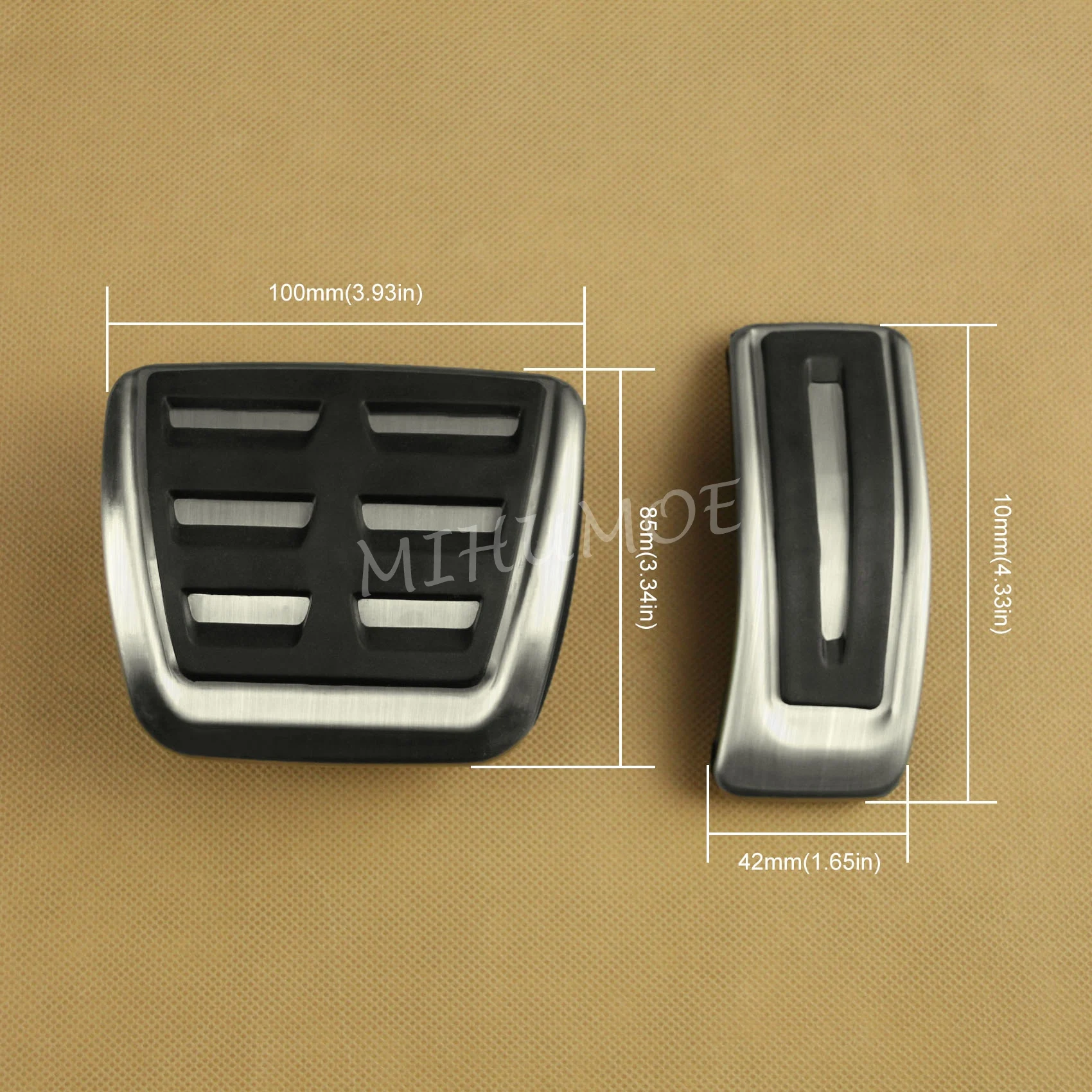 For 2019-2023 Porsche Macan S Turbo GTS Accessories No Drill Steel Gas Brake Accelerator Pedal Pad Cover