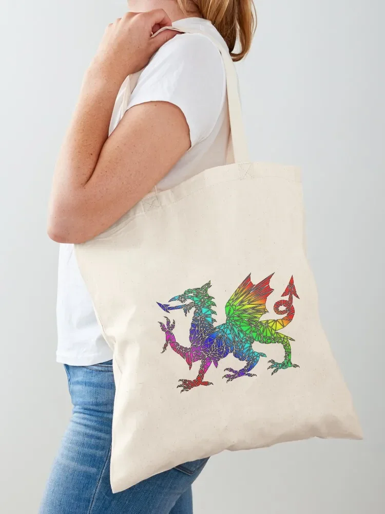 

Welsh Dragon - Kaleidoscope Tote Bag shopper bag women canvas tote bag screen Shopper handbag Reusable bags