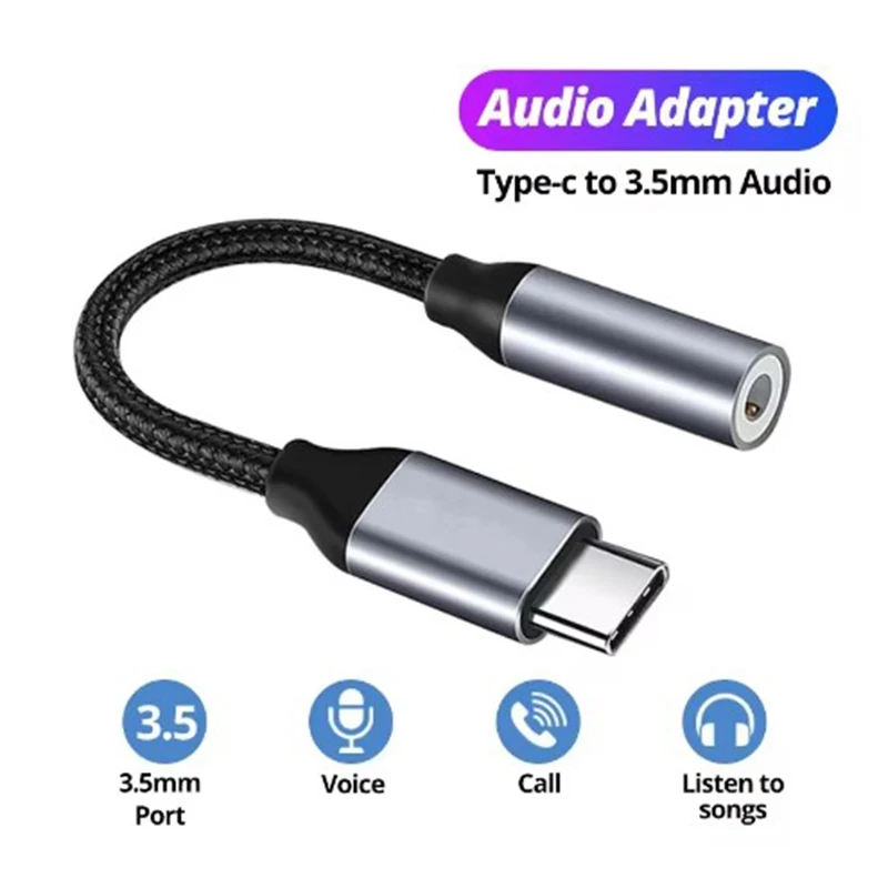 USB Type C Transformation 3.5mm Aux Adapter Type C 3.5mm Jack Audio Cable Earphone Cable Converter For iPhone 15 Samsung