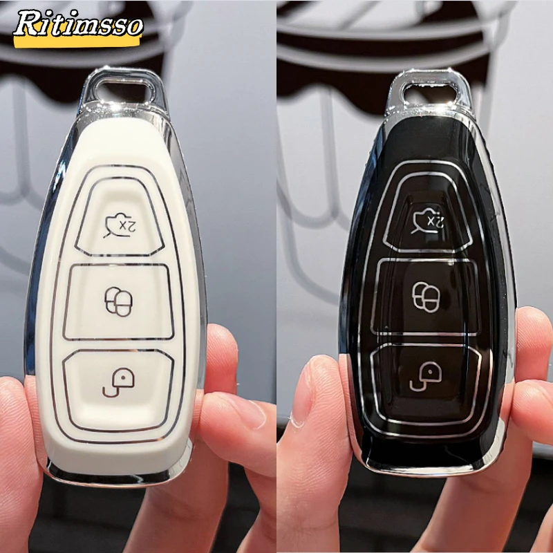 Soft Tpu Car Remote Smart Key Case Cover Shell Fob for Ford Focus 3 4 ST Mondeo MK3 MK4 Fiesta Fusion Kuga 2013 2014 2015 2017