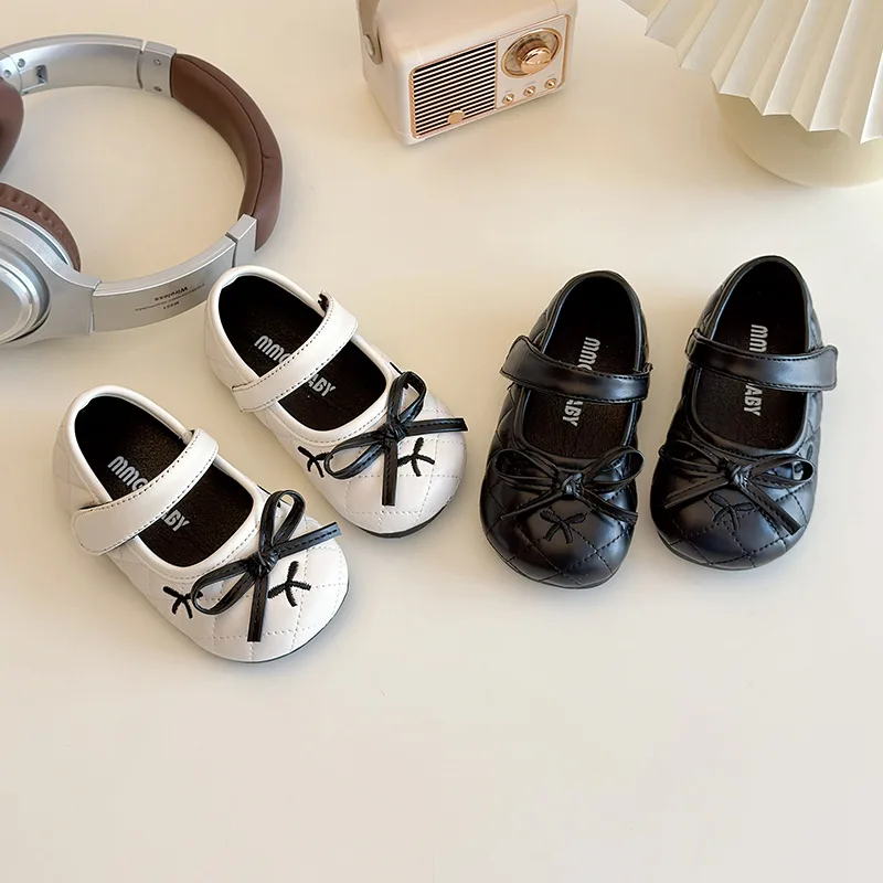 New Spring Autumn Children Bow Princess Casual Shoes Kids Soft Sole Mary Jane Strap Shoes Girls Loafers Everyday Casual Shoes