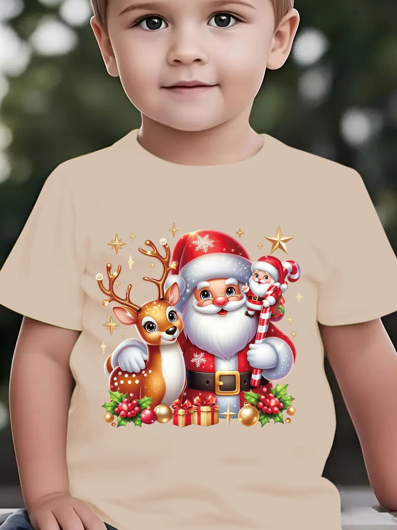 CHRISTMAS Christmas Summer Children's Fashion T-shirt 