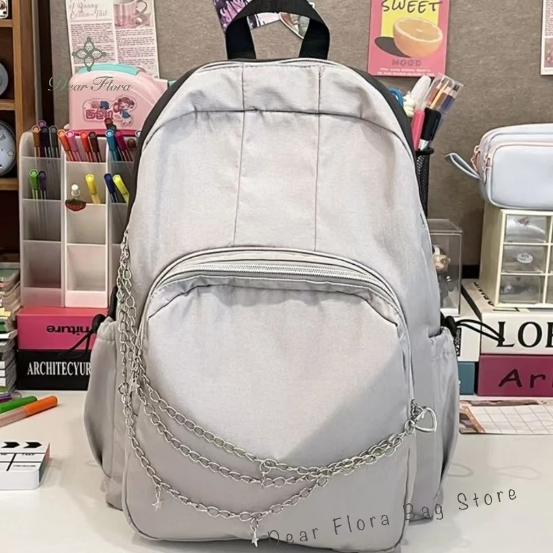 Y2K Silver Casual Ita Backpack Large Capacity Detachable Rucksack Cute Girl Transparent Display Knapsack Trendy Travel Schoolbag