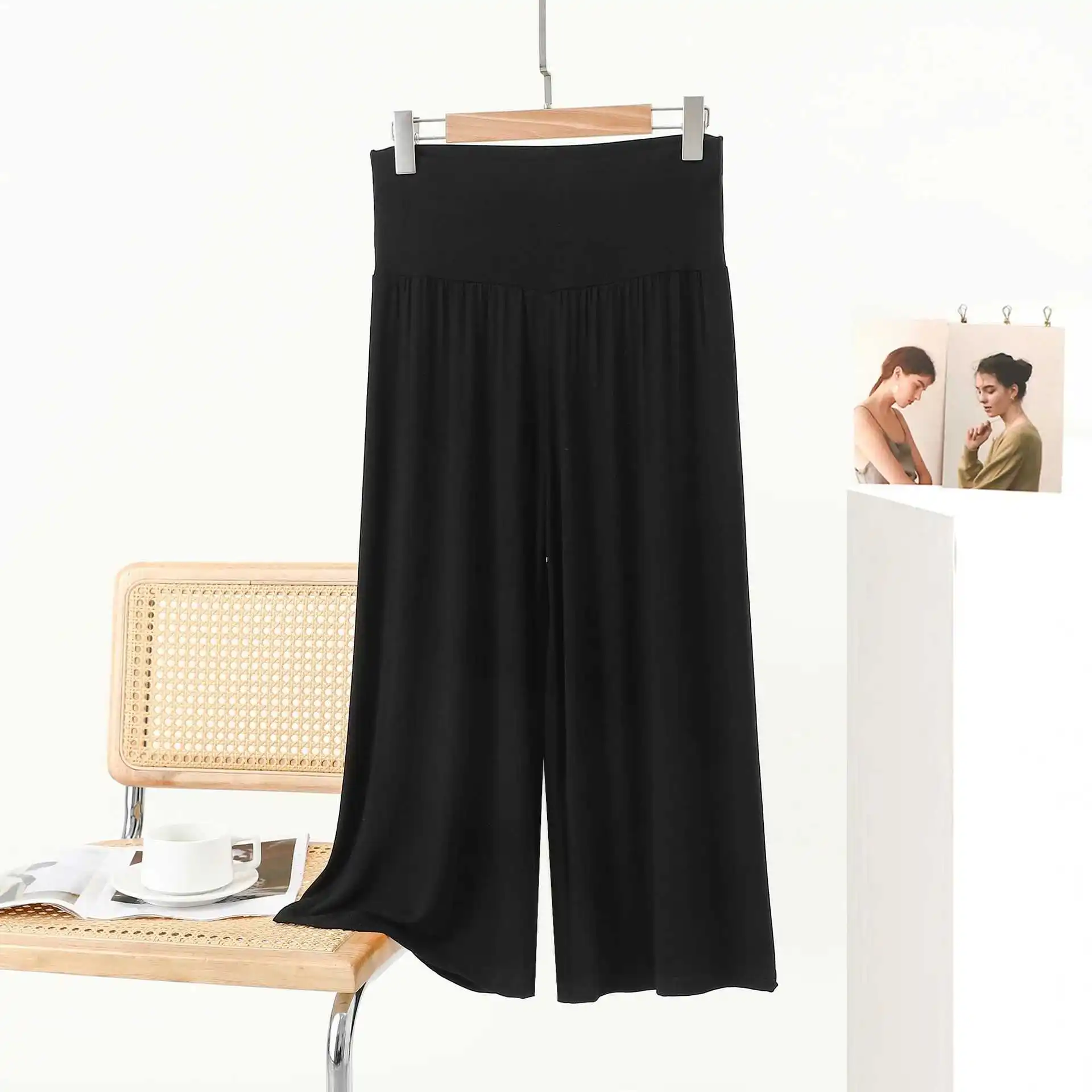 

Summer Modal plus Size Loose Wide Leg Pants Korean Sle High Waist Comfortable Fit Straight Leg Trousers for Women