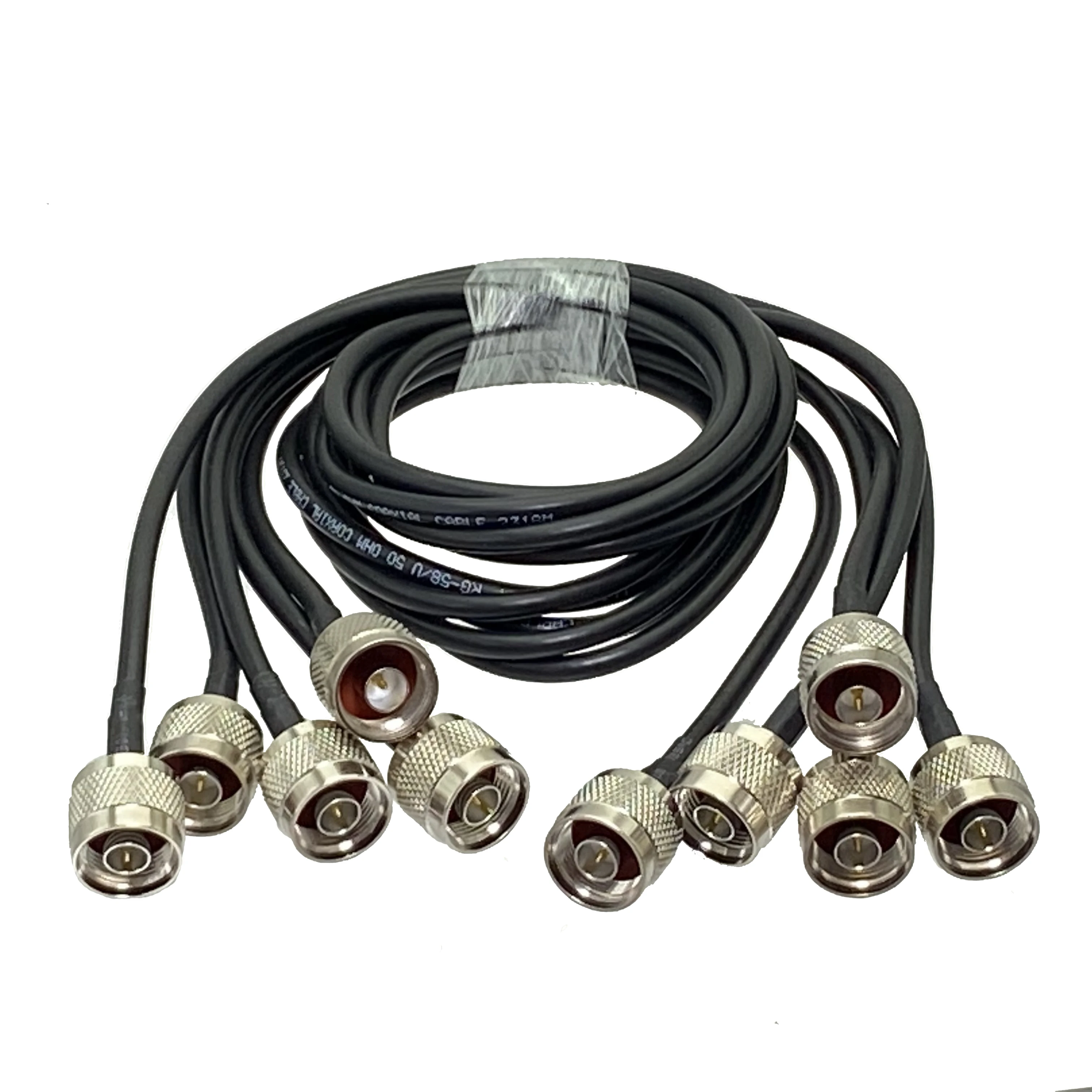 5Pcs RG58 N Male Plug to N Male Plug Crimp Connector RF Coaxial Jumper Pigtail Cable For Radio Antenna 6inch~5M