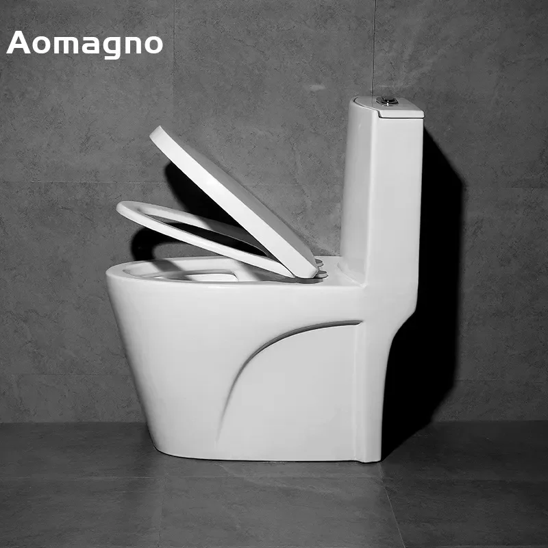 Household Ceramic Siphon Toilet with Enlarged Pipeline Silent Deodorant Seat Super Swirl Water Saving Engineering Design