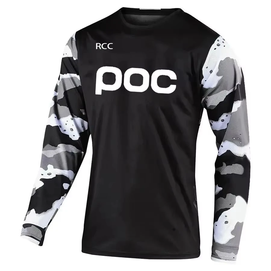 Men's Long‑Sleeve T‑Shirt, Mountain Bike Motocross Riding Jersey, Loose Fit Top for Mountain Cycling Camping Outdoor Fishing