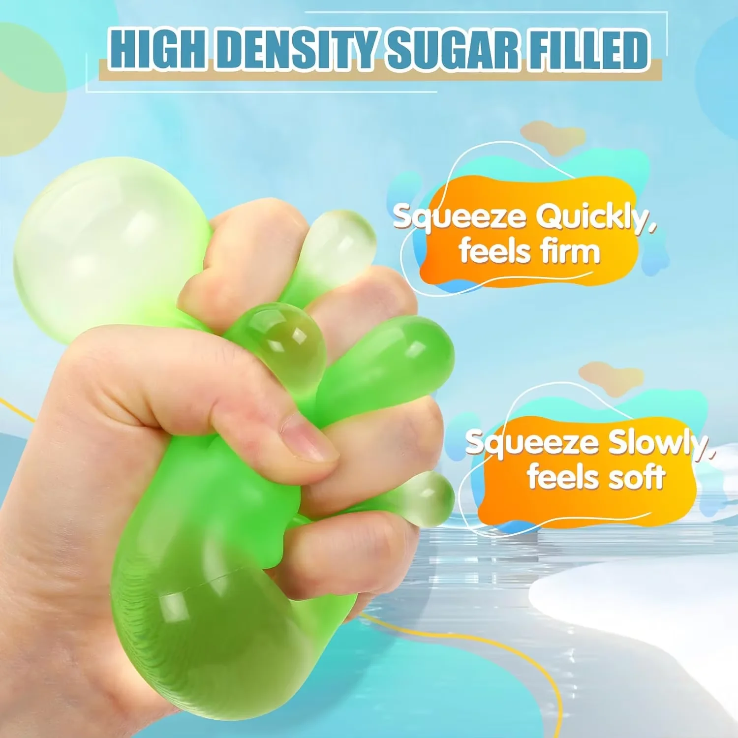 1-3pcs Transparent Ice Cube Shape Squeeze Toy Soft Stress Relief Fidget Toy Slow Rebound Decompression Toy for Kids & Adults