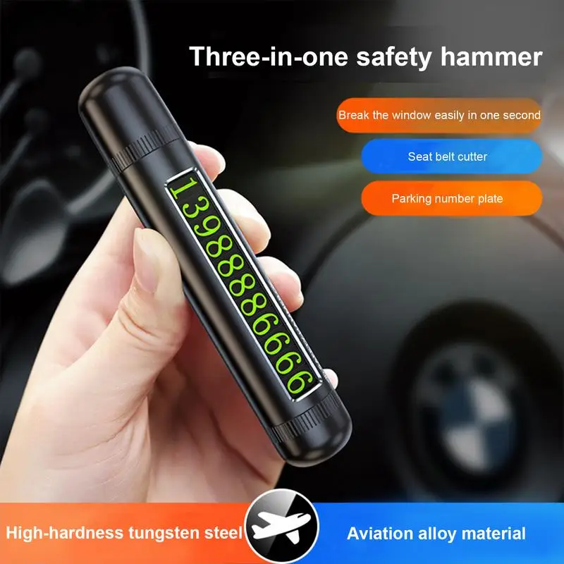 3-in-1 Car Safety Hammer Auto Emergencies Glass Window Breaker Seat Glass Breaker Belt Cutter Life-Save Escape Emergencies Tool