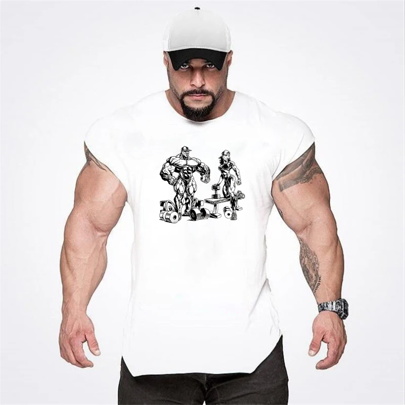 

New Gym Tank Top Summer Brand Cotton Sleeveless Shirt Casual Fashion Fitness Stringer Tank Top Men bodybuilding Clothing