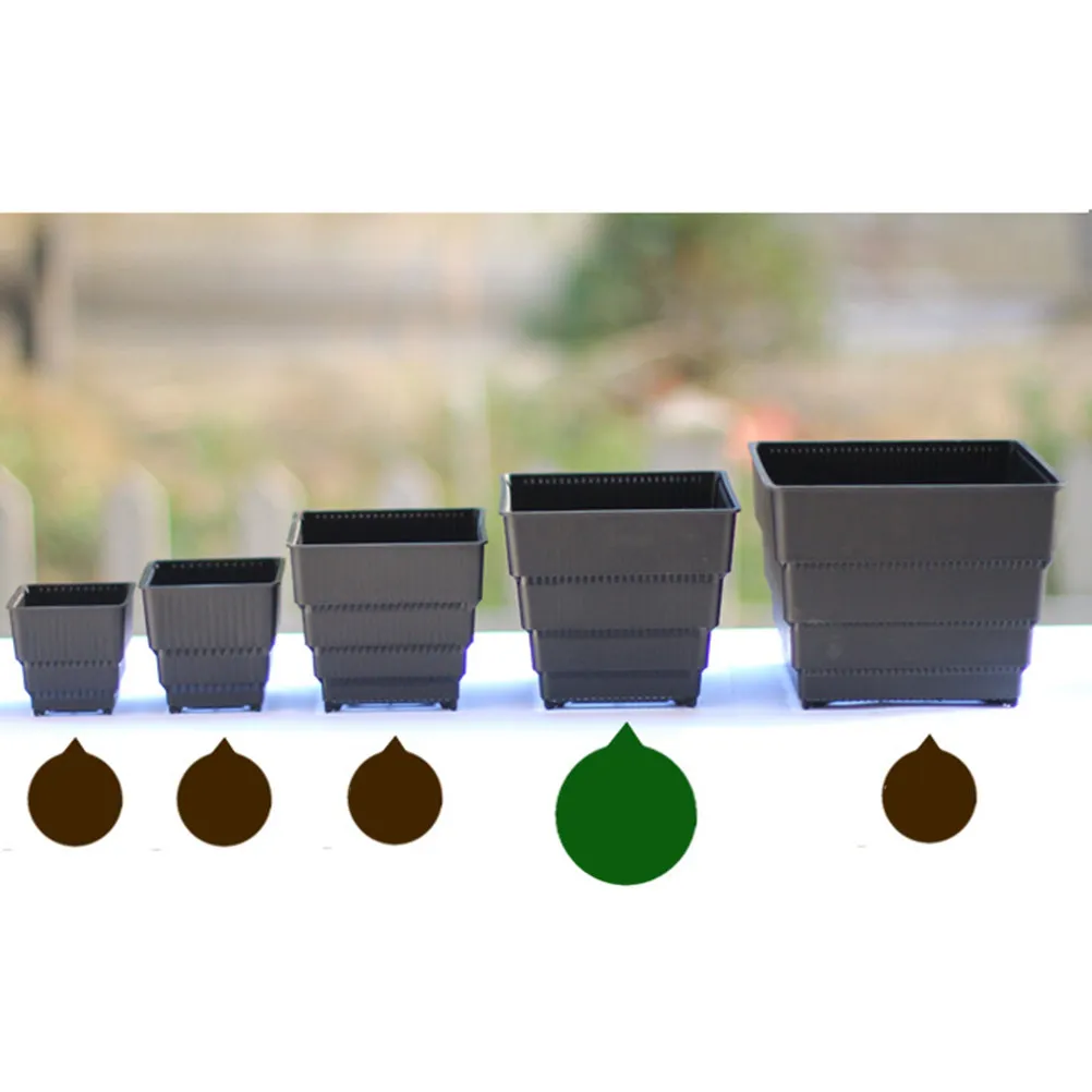3Pcs Root Control Flowerpots Resin Square Succulent Flower Pots Plastic for Cactus Bonsai Balcony Greenhouse Root Control Pot