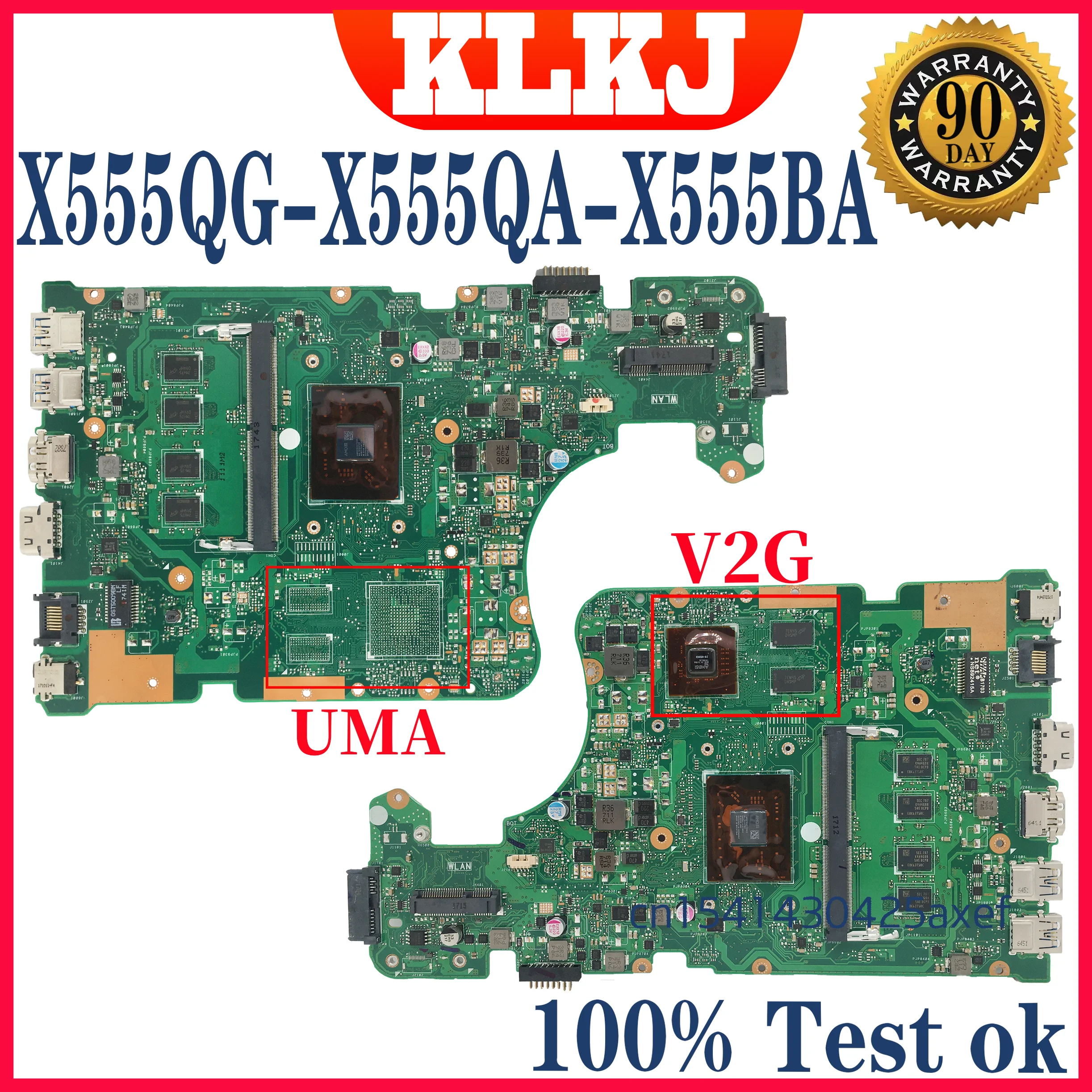 Placa base X555QG X555QA para portátiles ASUS X555BA X555BP X555B X555Q A555Q A555B, RAM: 4G-8G E1 E2 A6 A9 A10 A12 FX-9800P