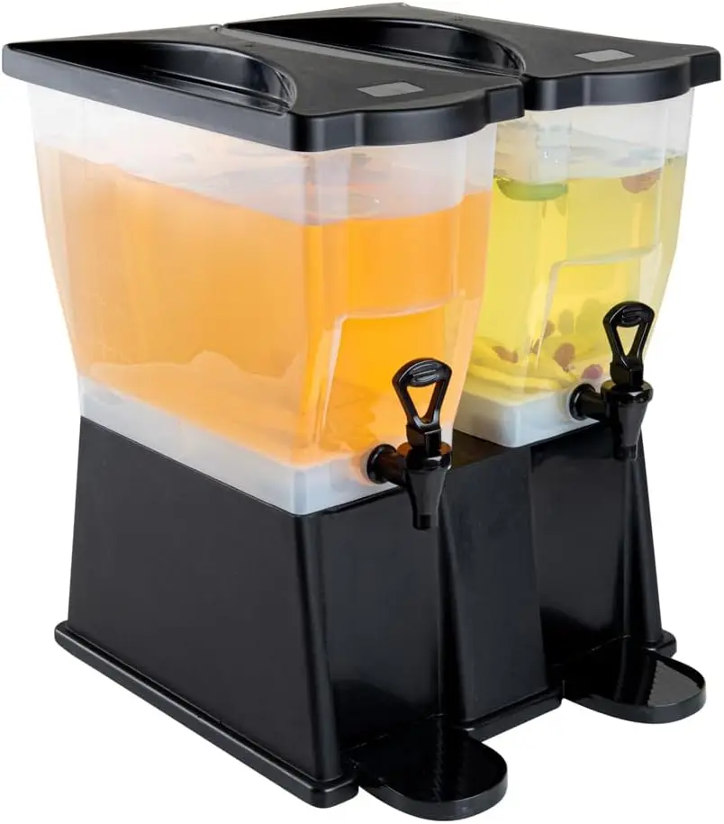 Restaurantware Beha Tek 6 Gallon Drinkdispenser 1 Afwasbare Dubbele Drankdispenser-Afneembare Tanks Inclusief Emblemen