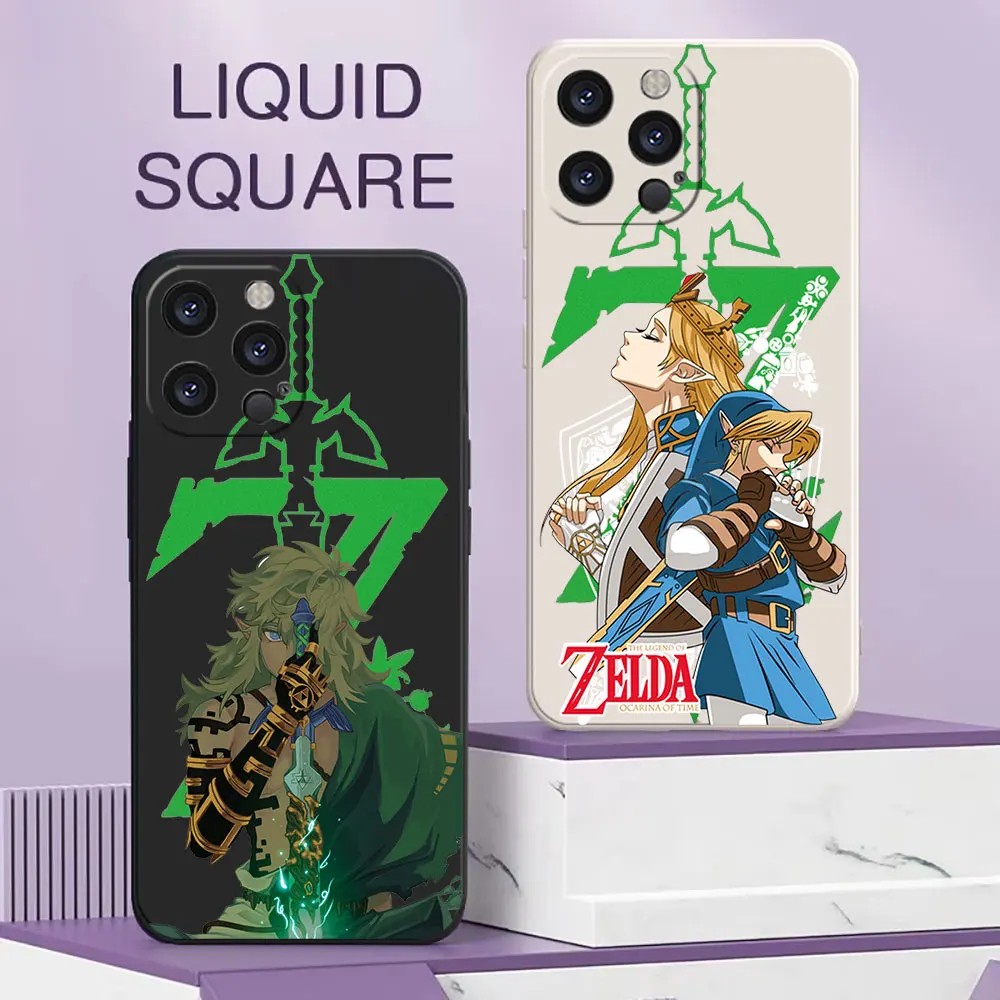 Cartoon The Legends of Zeldas For iPhone 16 Pro Max Case For iPhone 16 15 14 13 12 11 Pro Max Plus Mini Phone Case Liquid Cover