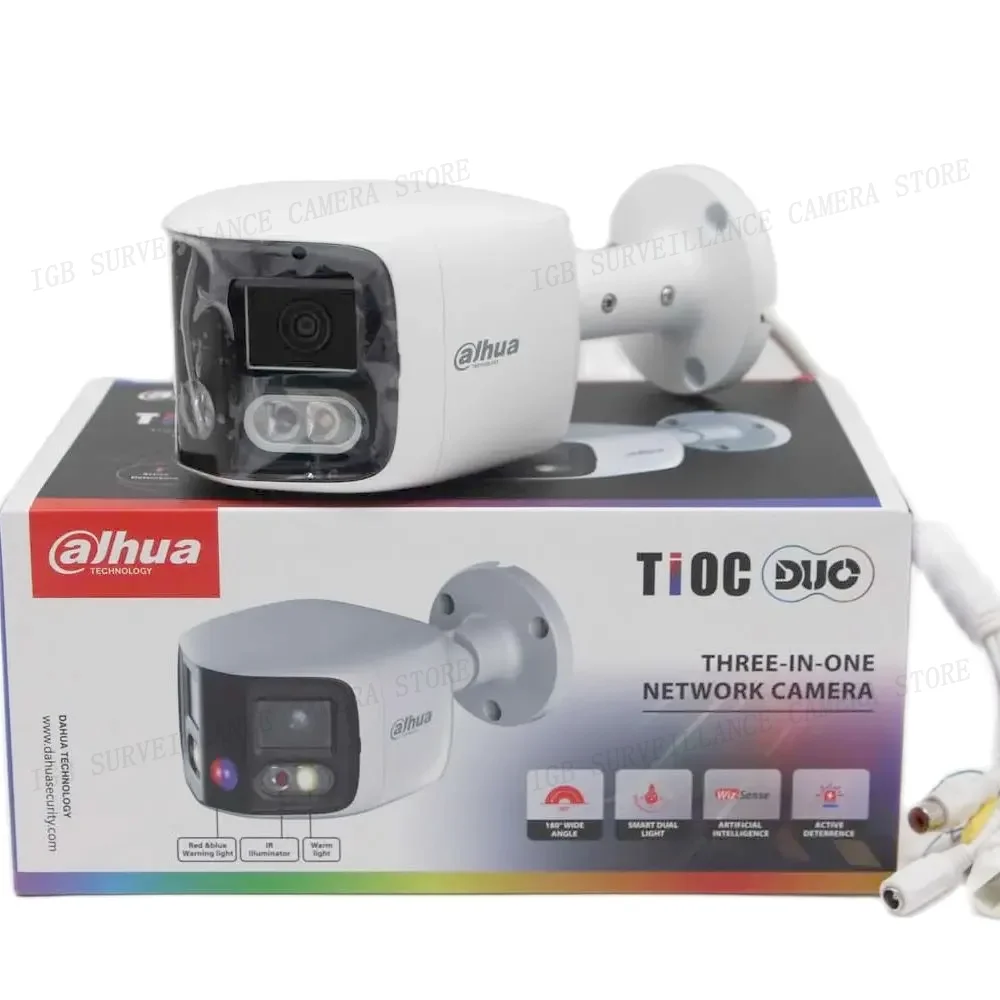 Imagem -04 - Dahua-câmera ip ai Ipc-pfw3849s-a180-as-pv Lente 2x4mp Max 8mp Eptz Smd 4.0 Microelétrico Integrado Spk ir Colorido Ip67 Tioc Wizsense