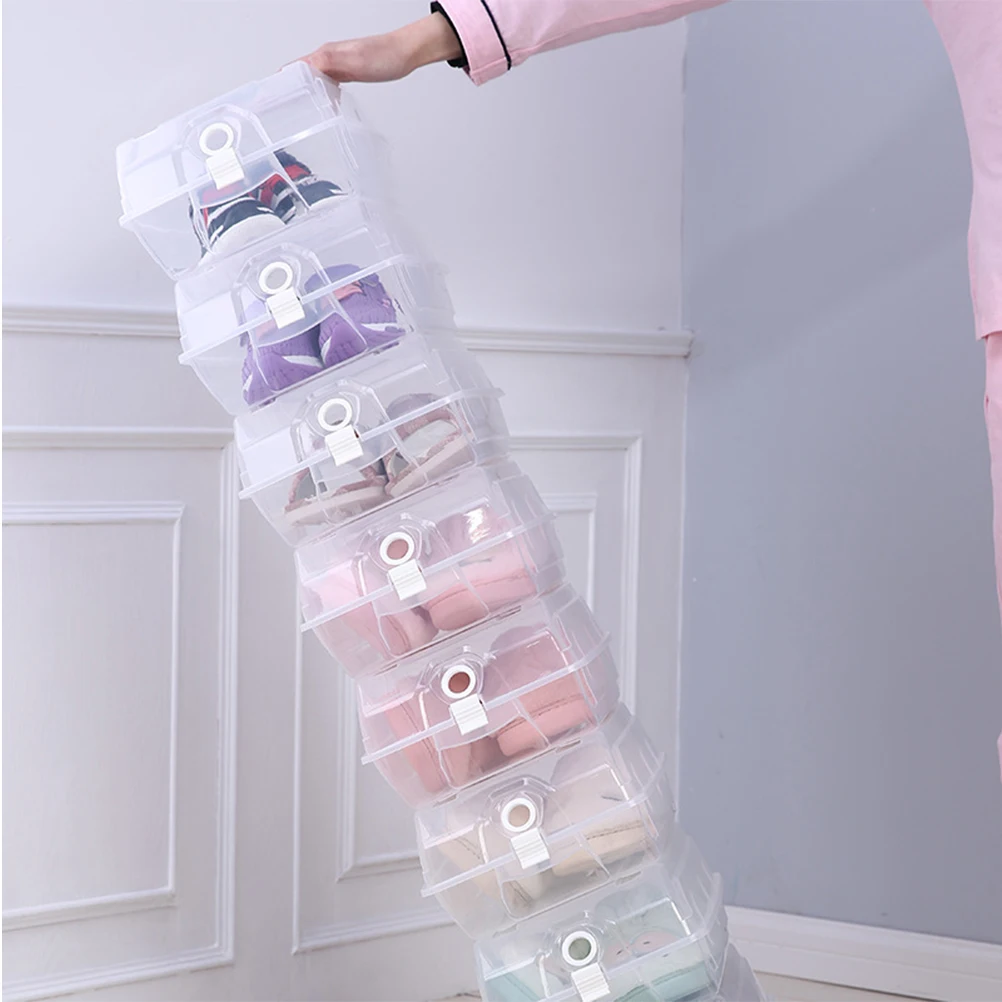 

Shoe Stacker Clear Containers Storage Boxes for Shoes Organizer Organiser Closet Drawer