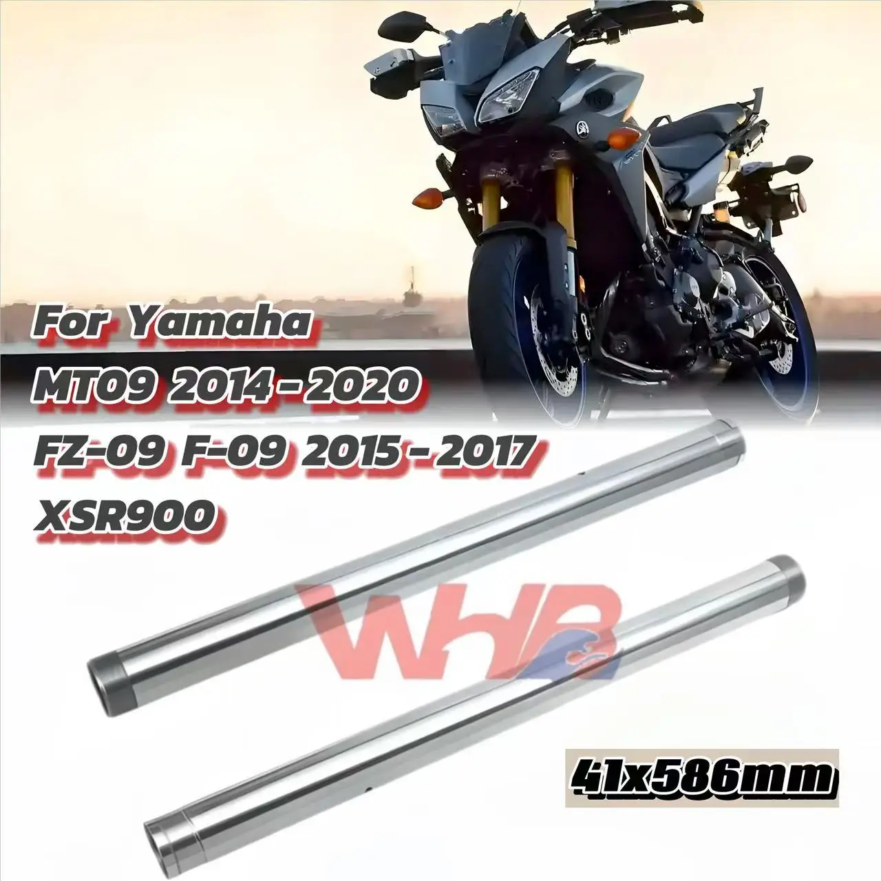 

For Yamaha MTN850 MT09 2014-2020 FZ-09 FJ-09 2015-2017 XSR900 Motorcycle Front Fork Inner Tubes Shock Pipes Silver/Gold 41x586m