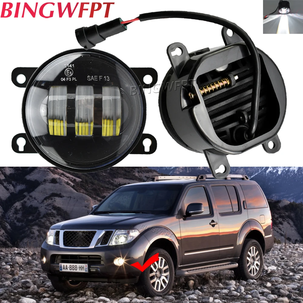 2 sztuk przedni zderzak samochodowy LED światła przeciwmgielne światło główne zgromadzenie dla radar nawigacyjny do nissana R51 Navara D40 uwaga E11 Xterra Frontier
