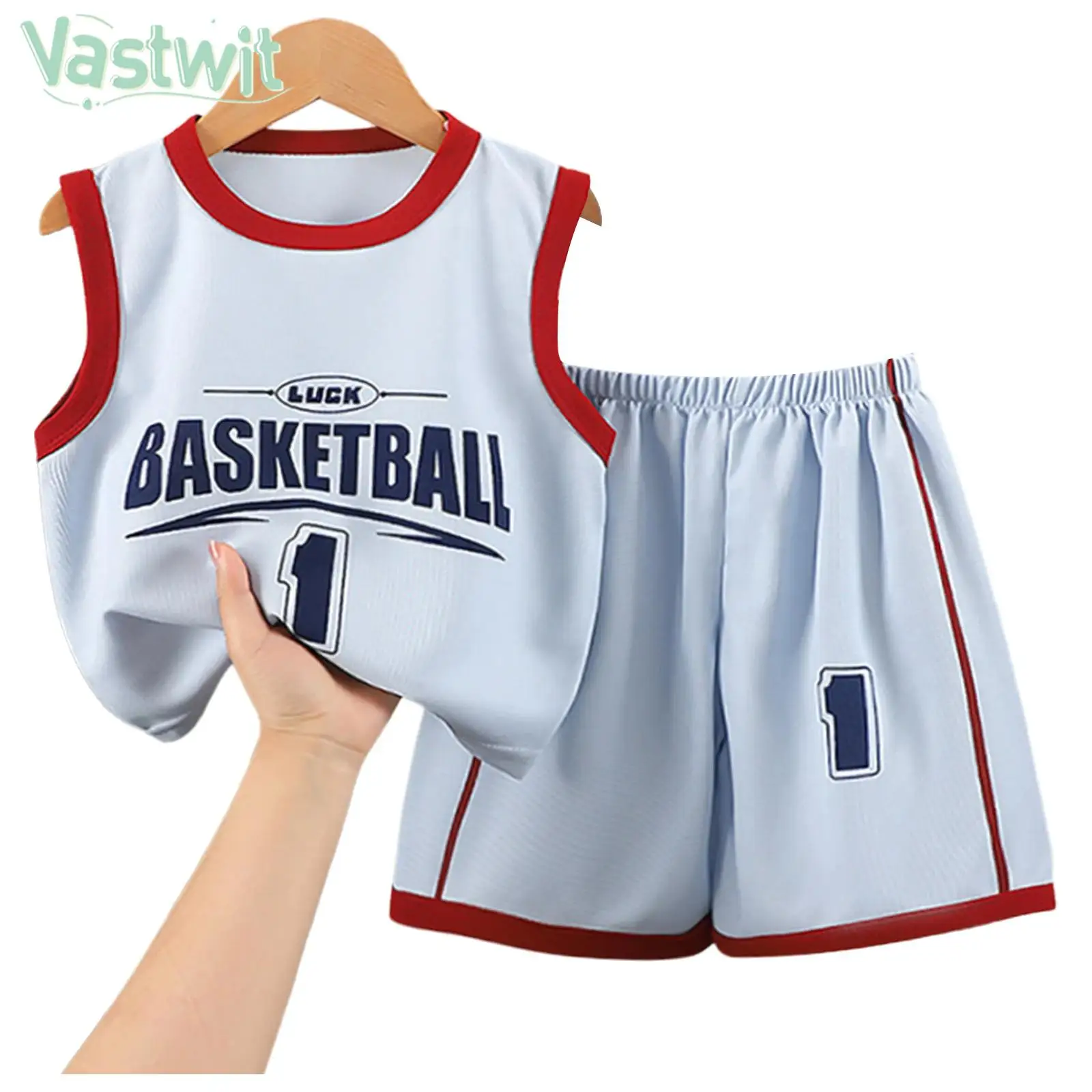 

Toddler Boys Girls Casual Breathable Basketball Sports Outfit Sleeveless Letter Printed Tank Top with Shorts Jerseys Tracksuit