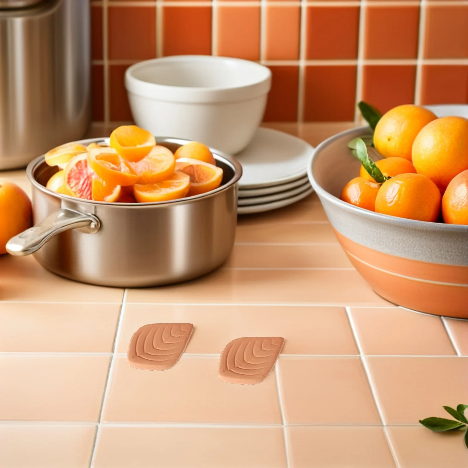 

2pcs Leaf Shaped Brown Softener Reusable Sugar Saver Humidifying Food Container Keeper Terracotta Portable Sugar