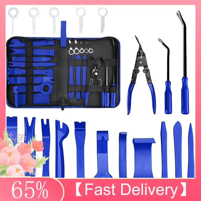 ~Latest Model Trim Removal Tool 19 Pcs Auto Clip Pliers Fastener Terminal Remover Set,Plastic Pry Tool Kit For Car Panel/Dash Bl