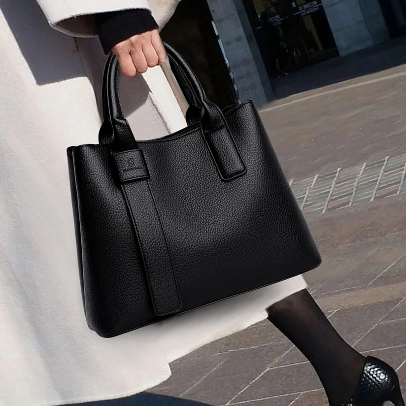 Business Handbags For Women 2022 Luxury Designer Handbag Pure Color Big Capacity Shoulder Crossbody Bags Branded Top-handle Tote