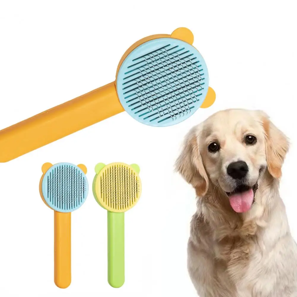 Pet Grooming Comb Comfortable Dog Cat Hair Comb Self Cleaning Slicker Brush Pet Cat Hair Removal Comb Brush Pet Supplies