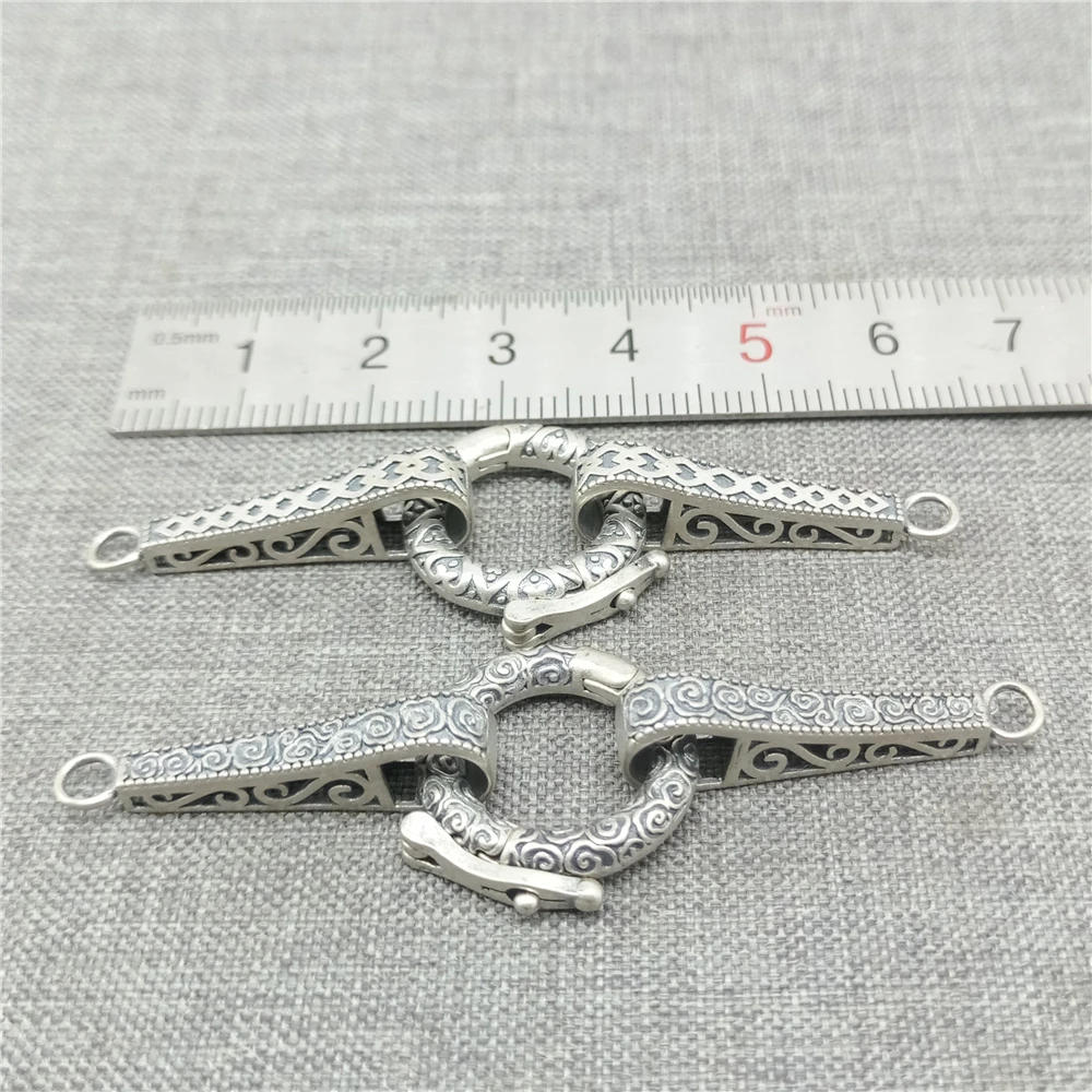 Sterling Silver Heart Round Clasp 925 Silver Spiral Cloud Connector for Bracelet Necklace