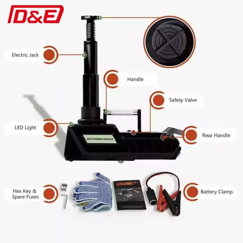 All Metal Jack Lifting Range 200mm to 520mm 300W 12V 24V 15T Electric Hydraulic Jack