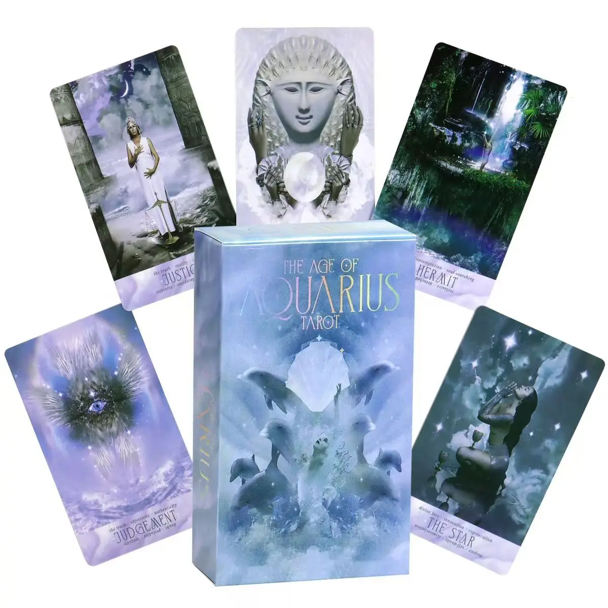 

The Age of Aquarius Tarot 10.3*6cm 78 Pcs Tarot Cards Based on Rider-waite System with 3 Instruction Cards