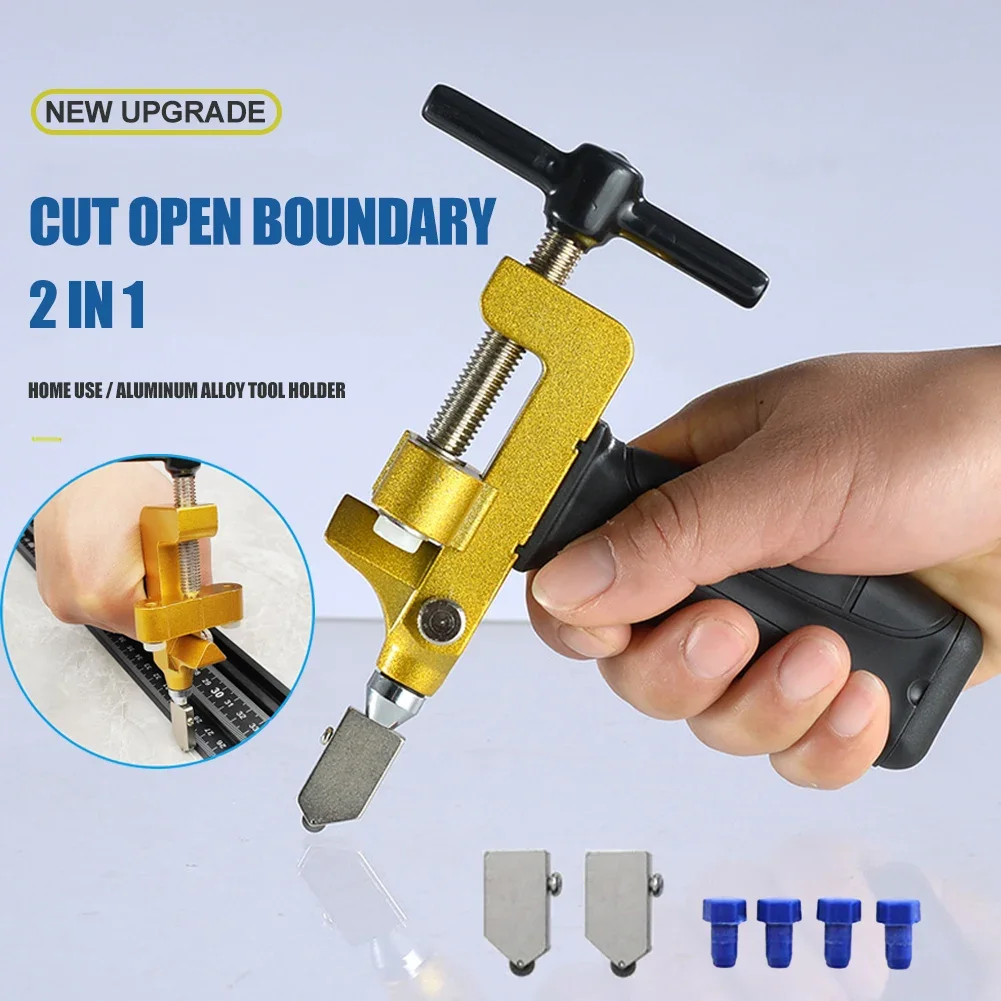 2 in 1 Glass Ceramic Tile Cutter with Knife Wheel Diamond Glass Cutter Breaking Pliers Manual Tile Glass Cutting Tool Hand Tools