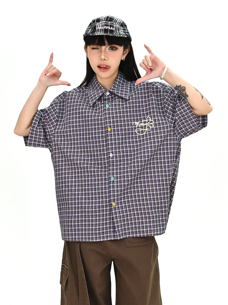 

Button ort Sve Loose Women's irt Summer New Sle Korean College Sle Top Not Clied Pattern Design