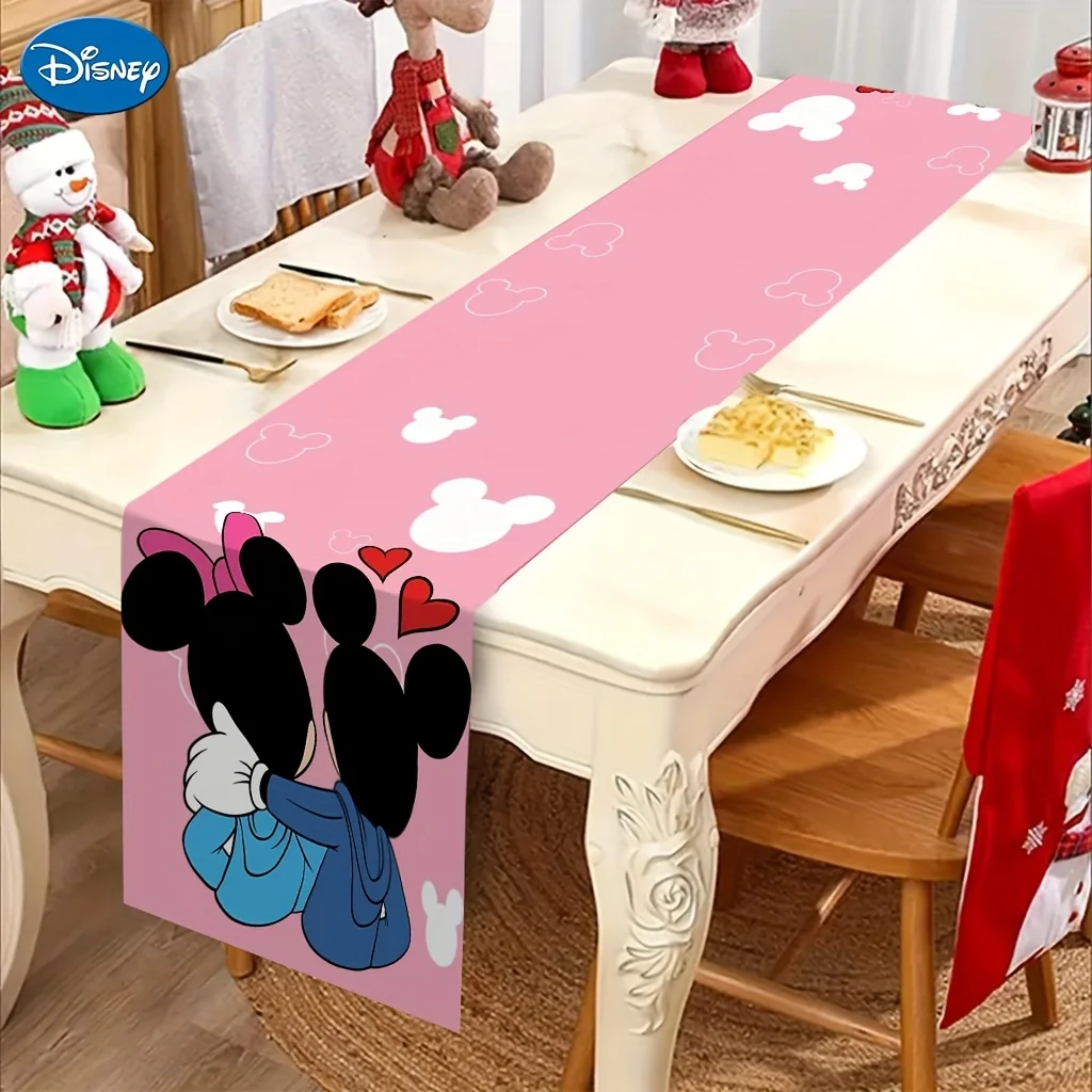 

1 Piece Mickey and Minnie Cartoon Design Table Runner - Perfect for Parties and Weddings, Suitable for Indoor/Outdoor Dining, Weddings, Parties
