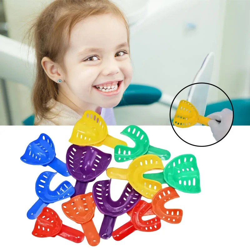 

Dental Impression Trays Disposable Colorful Plastic Impression Tray Tools For Childrens Adults S/M/L Oral Care Dental Material
