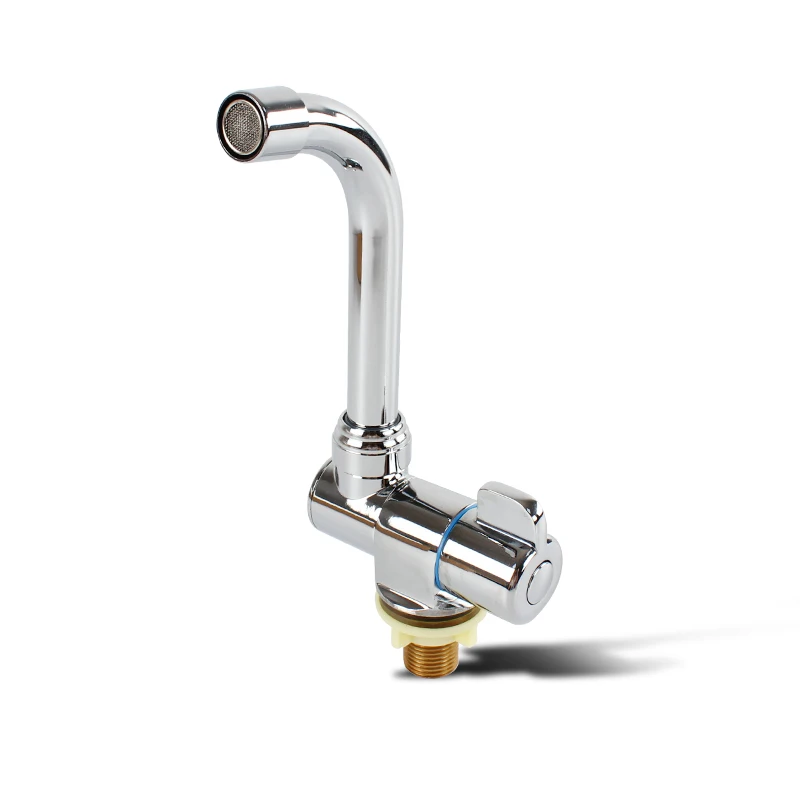 ステンレス製折りたたみ式蛇口-キャンピングカートレーラー用冷水専用キッチンタップ-耐久性があり、取り付けが簡単、省スペース設計