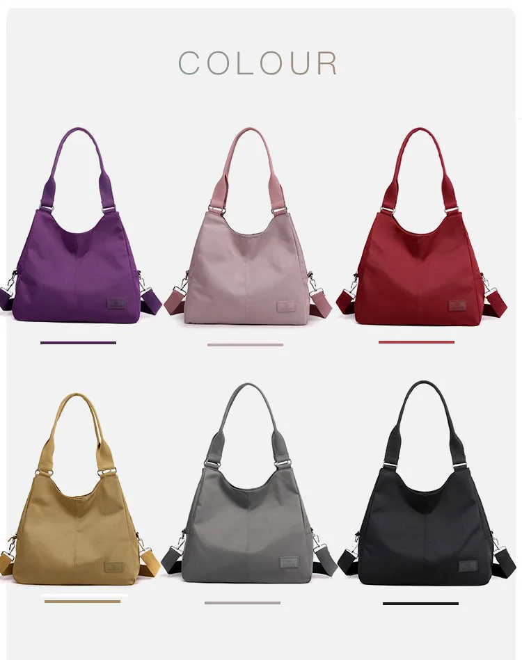 New Women Casual Nylon Big Tote Bag Lightweight Waterproof Large Capacity Handbags Messenger Bag Ladies Shopping Shoulder Bag 가방