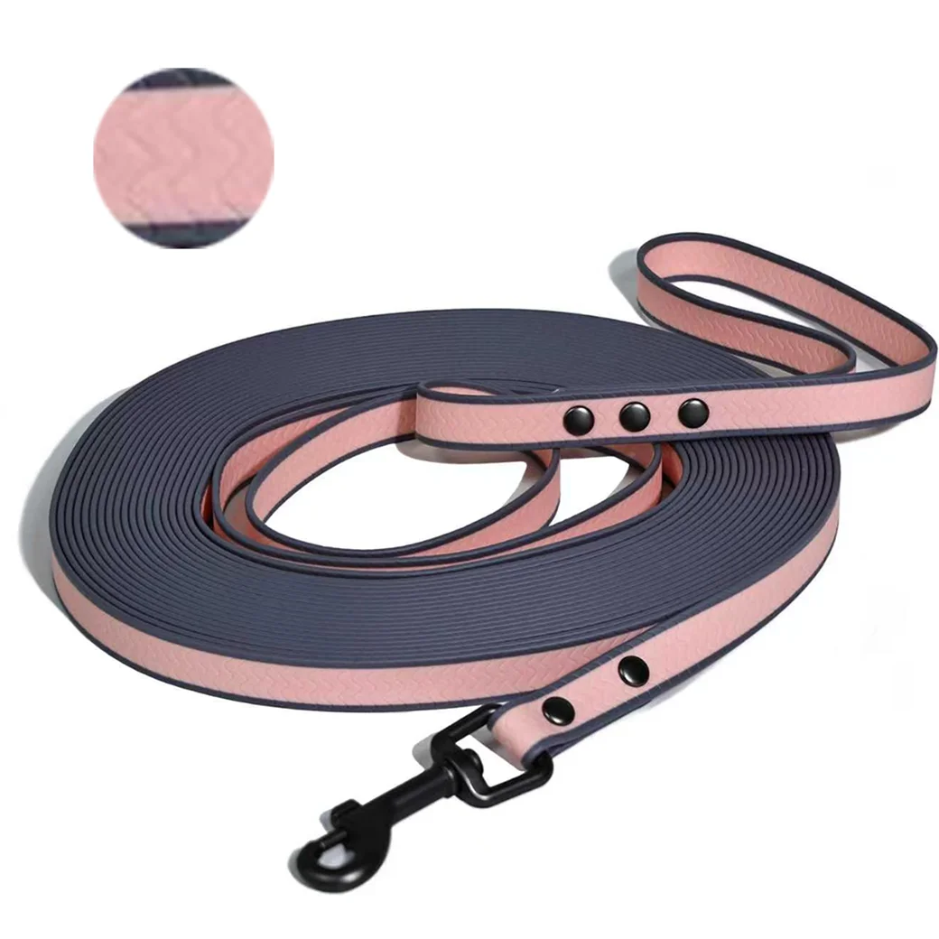 2 mm dicke, gewellte, rutschfeste PVC-Hundetrainingsleine, wasserdicht, lange Führleine, 5 m/10 m/15 m, 1,5 cm breit, für kleine und mittelgroße Hunde – Detail 8