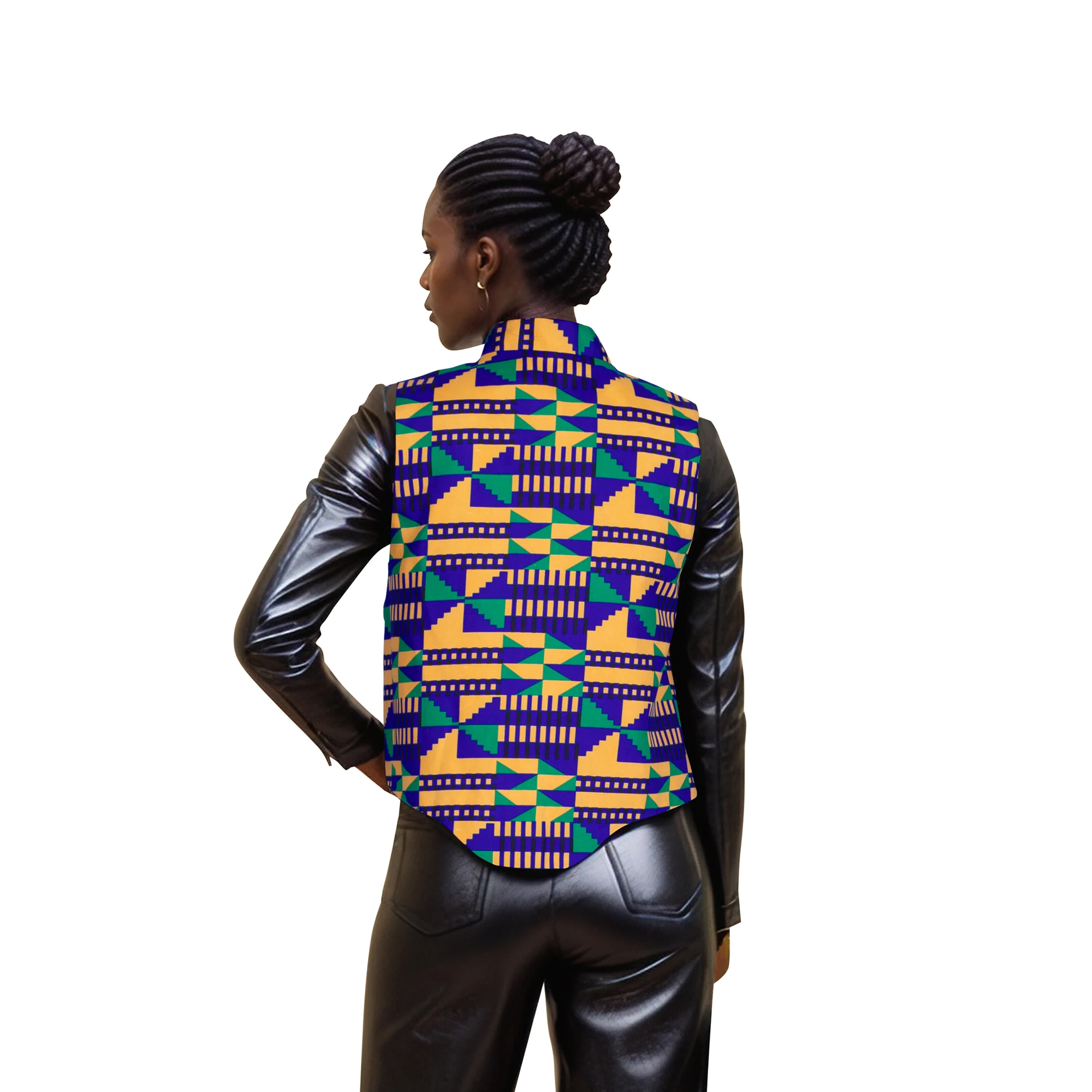 African Women Top Spring Sleeveless Blouse Featured Chinese vest Ankara Five-pack button-up top Clothing for Women  WY11079