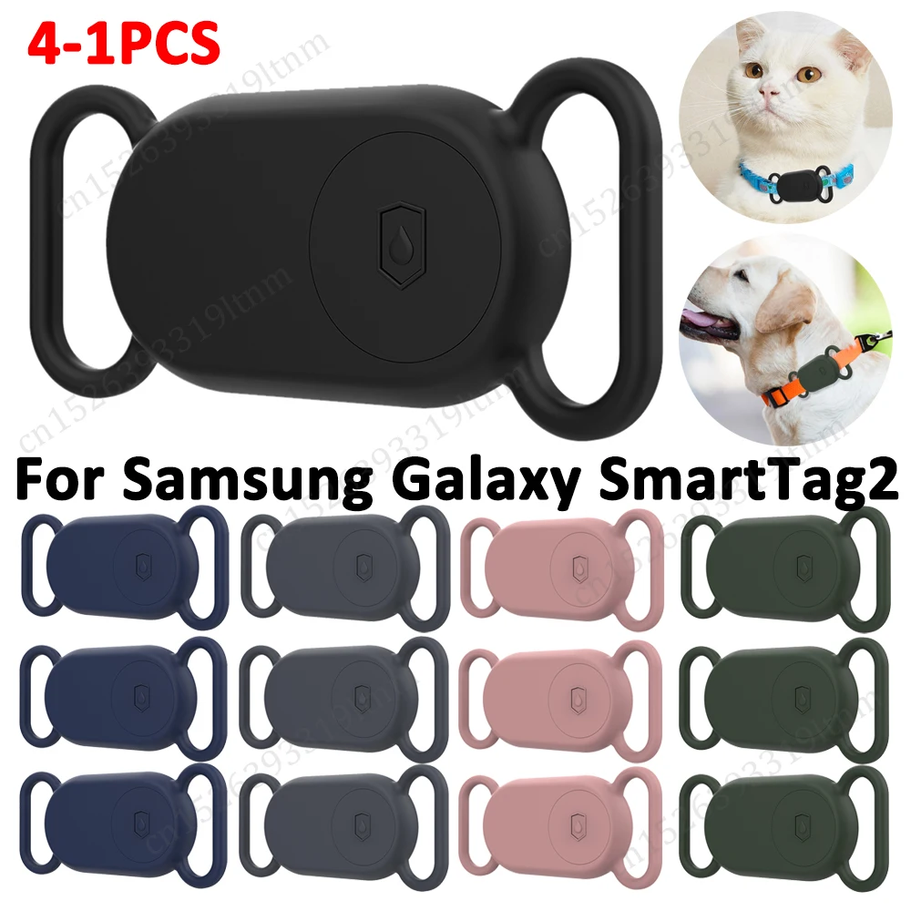 For Samsung Galaxy SmartTag2 Portable Protector Case Waterproof Silicone Case for Galaxy Smart Tag 2 for Dog Cat Collars Holder