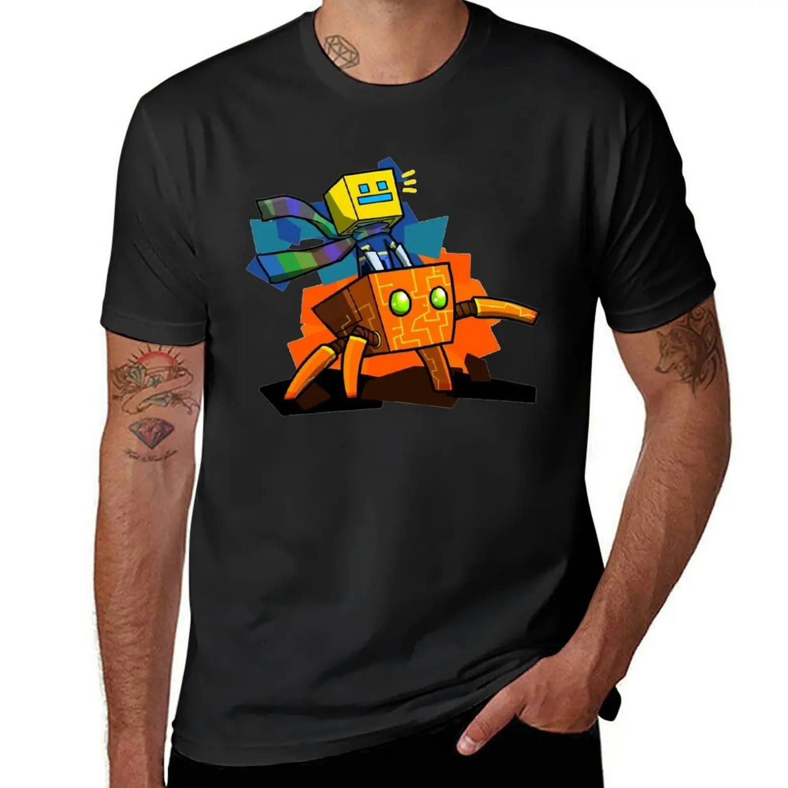 

Geometry Dash T-Shirt blacks anime clothes mens cotton t shirts