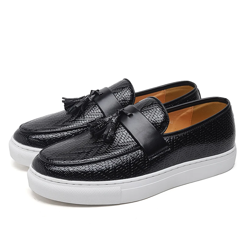 

Italy Men Casual Shoes Summer Leather Loafers 2025 Office Shoes For Men Driving Moccasins Comfortable Slip on Fashion tassel