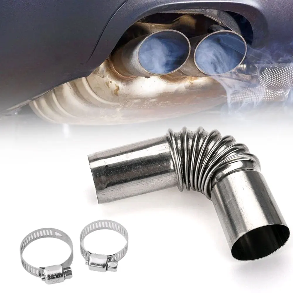 1 Set Stainless Steel Auto Smoke Exhaust Pipe Universal Car Exhaust Pipe 24mm Car Tube Elbow Connector Auto Heating Accessories