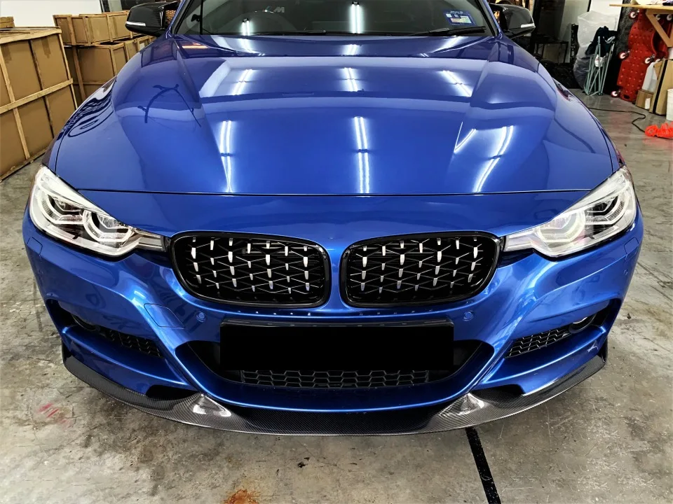 Xvip glänzender Double Line Style Front stoßstangen grill für BMW 3er F30 F31 F35 2013-19 320i 325i 328i Silber Diamant grill – Detail 33