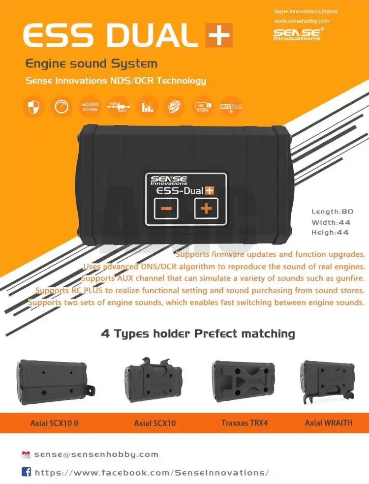 Ess-dual Dual Dual Horn Simulation Sound Group Engine Sound mit Halterung für Trx-4 Trx6 Scx10 D90 Axial Engine Sound Simulator – Detail 5