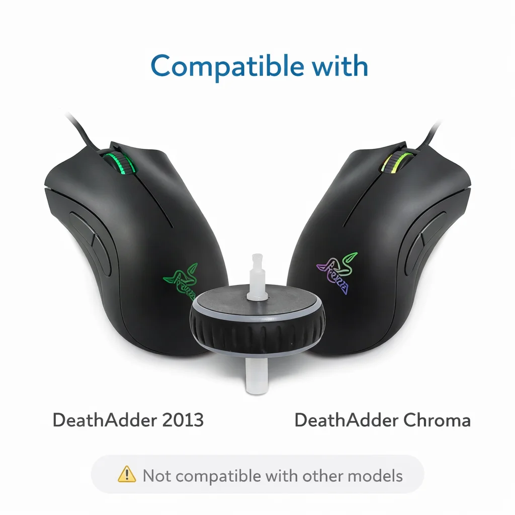 Mouse Scroll Wheel Replacement Repair Part For Razer DeathAdder 2013 / Chroma, 22mm Rubber Roller Encoder Wheel