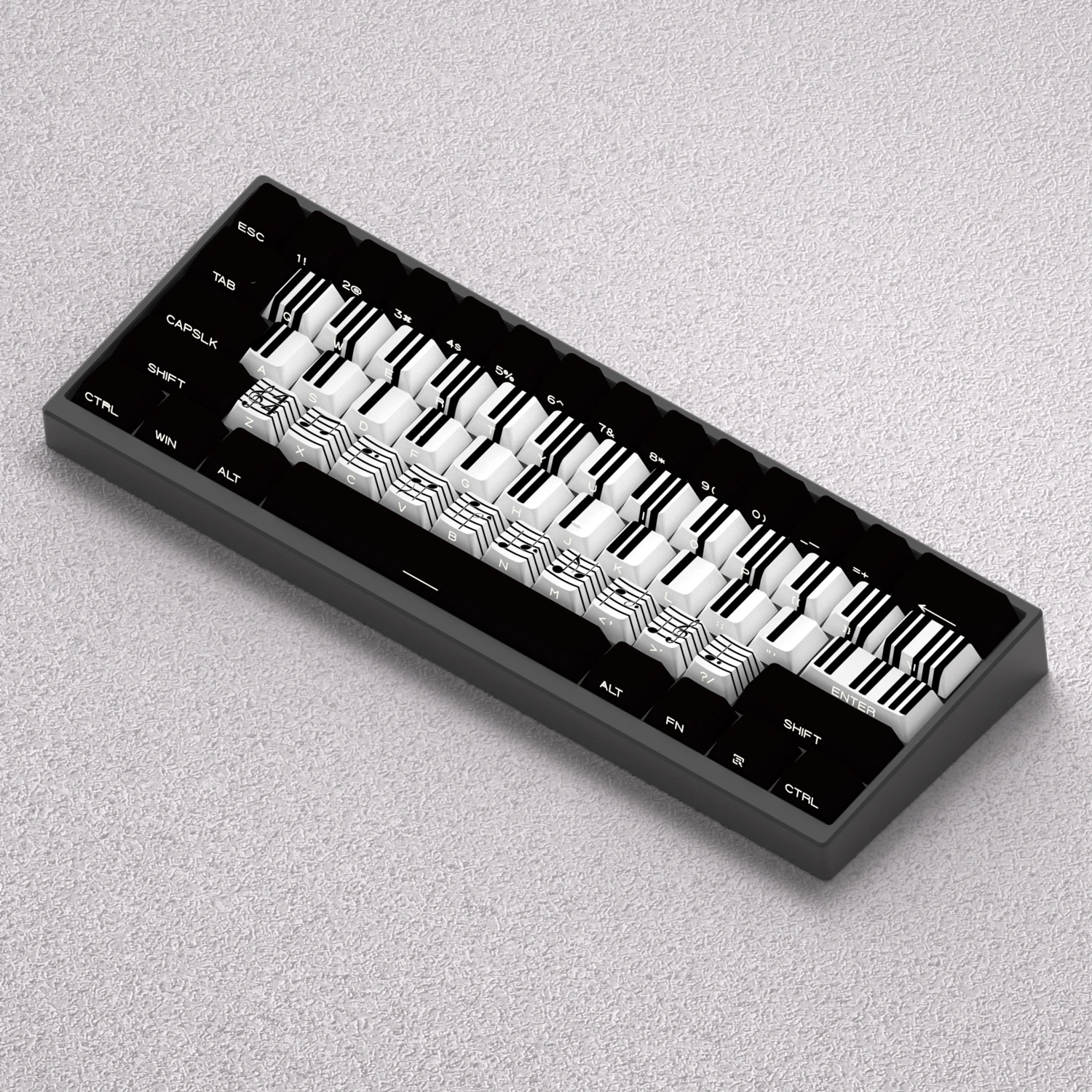 98 Keys Keycaps Castle in the Sky Piano Black White PBT Dye Sublimation Cherry Side Print Mechanical Keyboard AULA F75 Anne Pro2