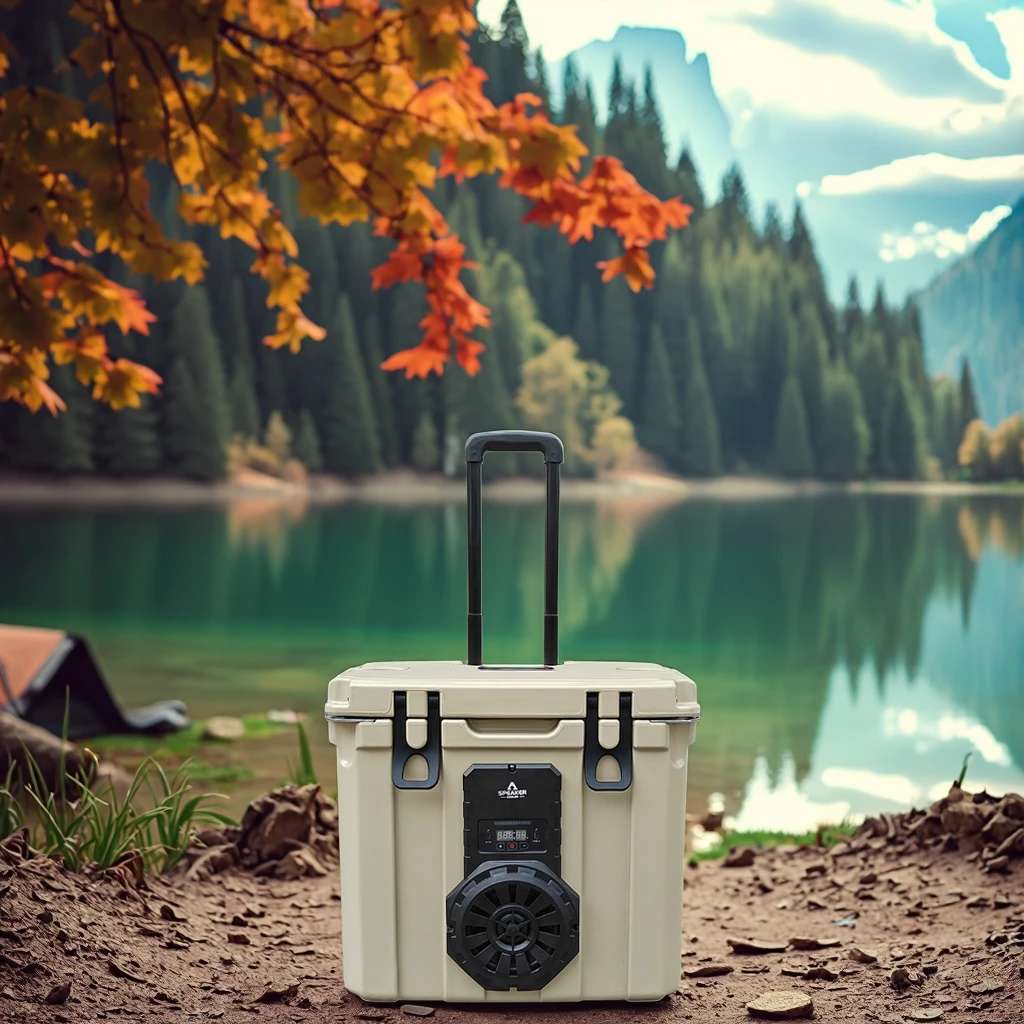 35L Reusable Plastic Waterproof Insulated Cooler Box with Speaker for Camping Travel Beach Fishing Outdoor Music Ice Chest