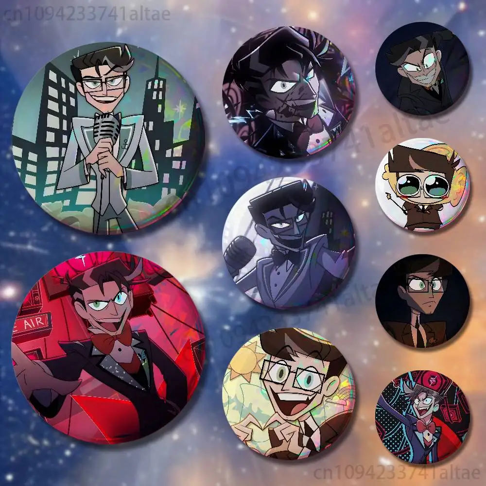 Vincent H-Hazbin Hotel Badges 25mm 32mm 44mm 58mm 75mm Round Cosplay Pin Bag Decor Fans Collect Friends Gifts Souvenir
